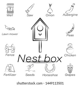 nest box hand draw icon. Element of farming illustration icons. Signs and symbols can be used for web, logo, mobile app, UI, UX