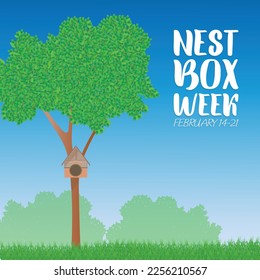  Nest Box Week. Design suitable for greeting card poster and banner