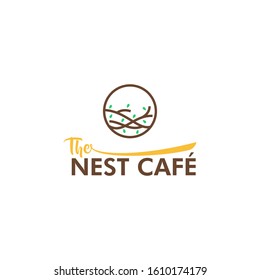 The Nest Cafe Illustration Vector Template. Suitable for Creative Industry, Multimedia, entertainment, Educations, Shop, and any related business
