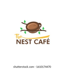 The Nest Cafe Illustration Vector Template. Suitable for Creative Industry, Multimedia, entertainment, Educations, Shop, and any related business