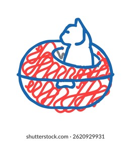 ninho gato reprodução ícone doodle esboço vetor. ninho gato reprodução sinal. símbolo isolado ilustração