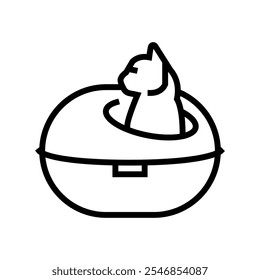 nest cat breeding line icon vector. nest cat breeding sign. isolated contour symbol black illustration