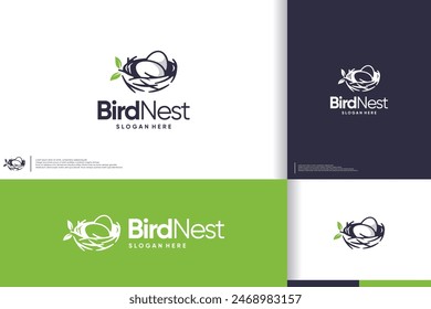 nest egg, family safety, building, logo design template.