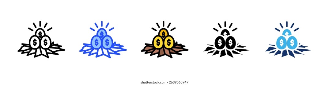 Nest Egg Icon Collection With Multiple Styles