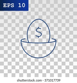 nest egg line art icon for apps and websites