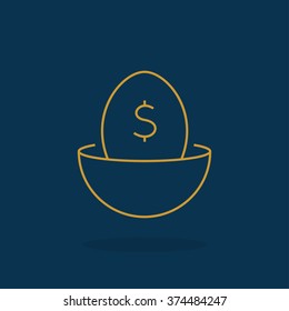 nest egg line art icon for apps and websites