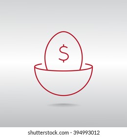 nest egg line art icon for apps and websites