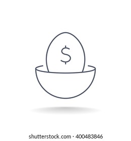 nest egg line art icon for apps and websites