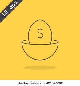 nest egg line art icon for apps and websites