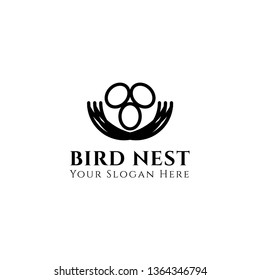 Nest with Egg Logo Design isolated on white background