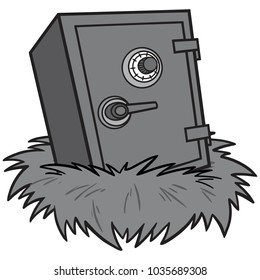 Nest Egg Security Illustration - A vector cartoon illustration of a Nest Egg Security concept.