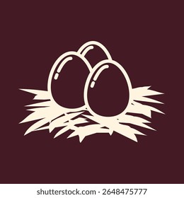 Nest egg trendy vector art design fetching amazing colorful useful illustration.eps