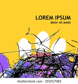 Nest with eggs. Vector