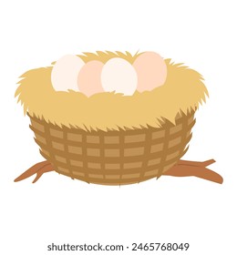 Nest with eggs vector illustration isolated on white background