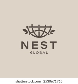 Logotipo global do Nest. Planeta Terra