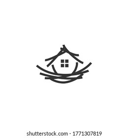 Nest Home Real Estate Logo Vector