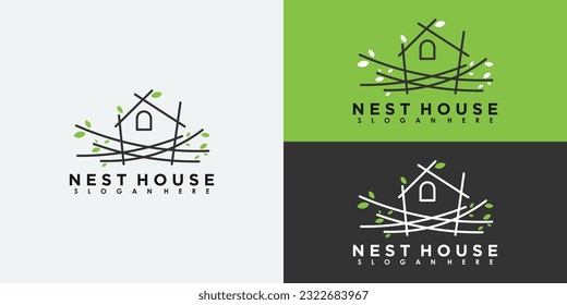 nest house logo design with creative concept