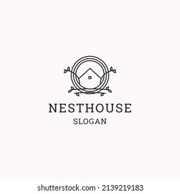 Nest house logo icon design template vector illustration