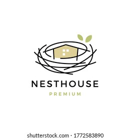 nest house logo vector icon illustration