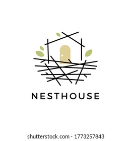 nest house logo vector icon illustration