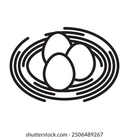 Nest icon Black line art vector logo