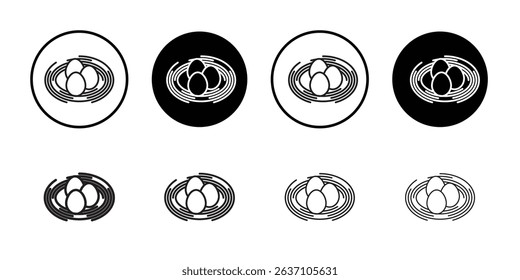 Nest icon Black line art vector logo set