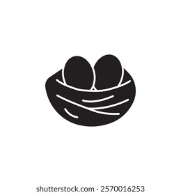 Nest icon black and white vector outline sign