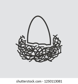 Nest icon isolated of flat style. Vector illustration.