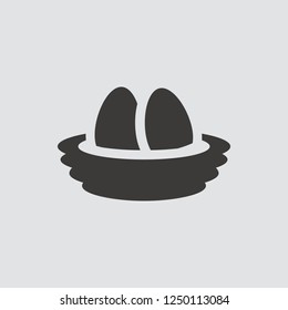 Nest icon isolated of flat style. Vector illustration.