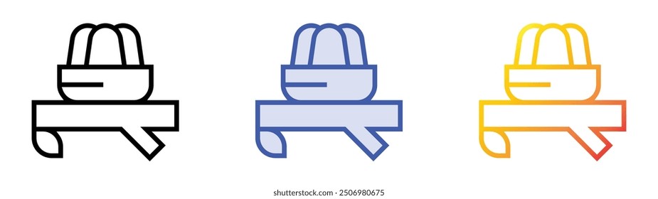 Schachtelsymbol. Lineares, blaues Füllungs- und Farbverlauf-Design einzeln auf weißem Hintergrund