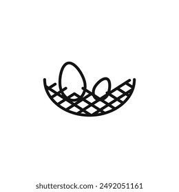 Nest icon outline collection in black and on white background