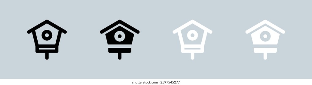 Nest icon set in black and white. Egg signs vector illustration.