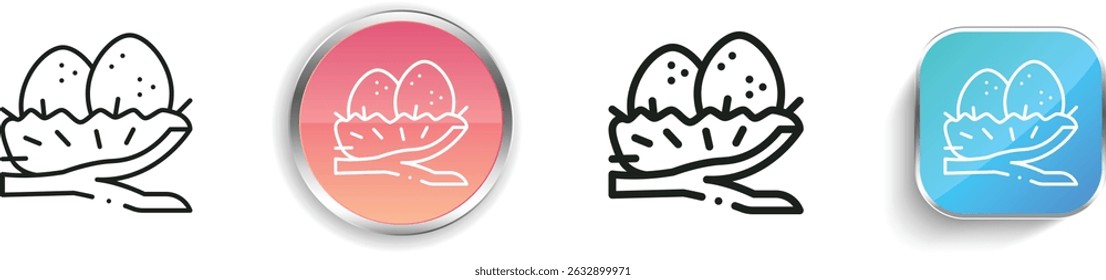 nest icon. Thin Linear, Regular and Button Style Design Isolated On White Background