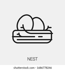 nest icon vector. Linear style sign for mobile concept and web design. nest symbol illustration. Pixel vector graphics - Vector.