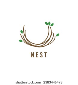 Nest illustration logo design symbol vector template