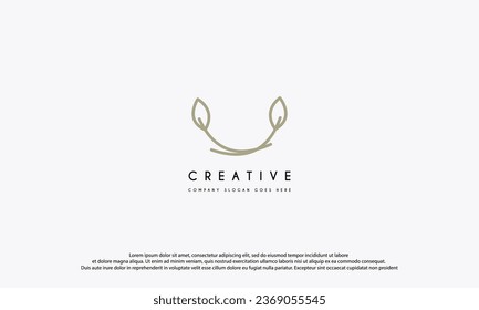 Nest mit Logo-Design-Symbol für Blatt-Illustration, Vektorvorlage