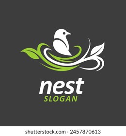 Nest logo with bird concept, unique logo