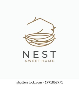 Nest logo design, Home vector template design