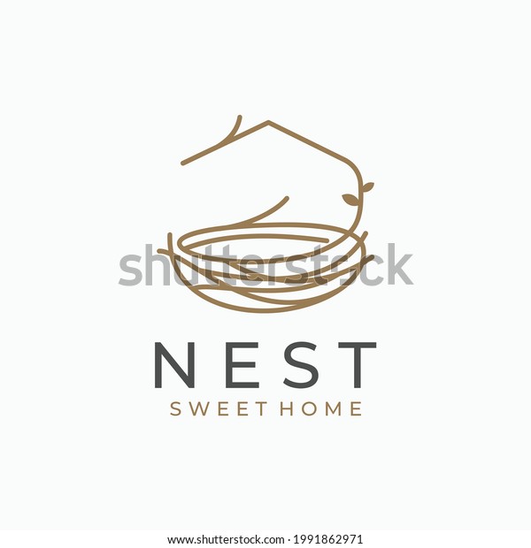 Nest logo\
design, Home vector template\
design