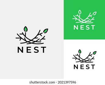 nest logo design icon vector