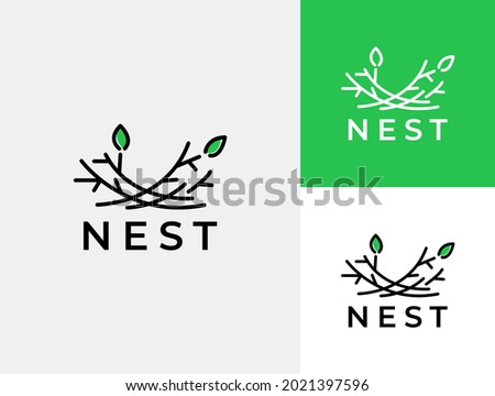 nest logo design icon vector