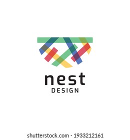 Nest Logo-Design-Symbol, Vektorgrafik-Vorlage