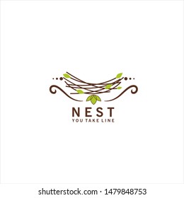 Nest Logo Design Vector for Icon - Vector