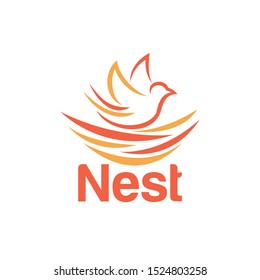 Nest Logo Design Vector for Icon and factory Logo