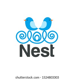 Nest Logo Design Vector for Icon and factory Logo