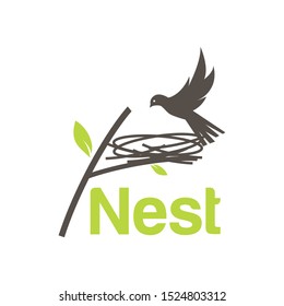 Nest Logo Design Vector for Icon and factory Logo