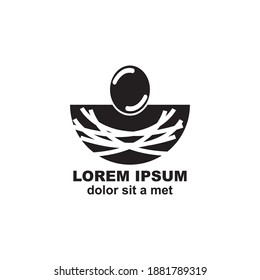 Nest Logo Design Vector Icon illustration
