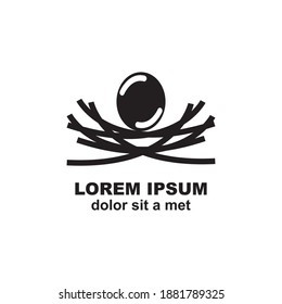 Nest Logo Design Vector Icon illustration
