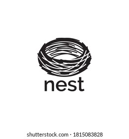 Nest logo design vector template.Creative symbol of nest illustration