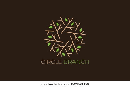 Nest logo is formed from the branches forming a circle symbol